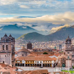 Morning sun rising at Plaza de armas, Cusco, City